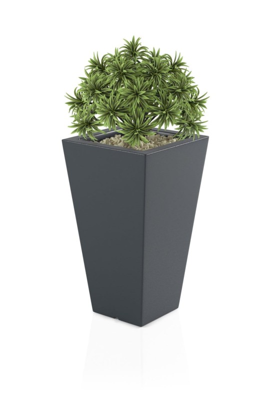 Donica ogrodowa klasyczna 70 cm antracyt | Slim Line S z półką | Monumo