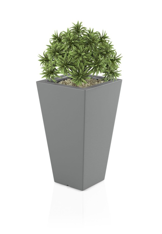 Donica ogrodowa klasyczna 70 cm szara | Slim Line S z półką | Monumo