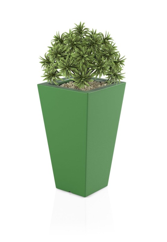 Donica ogrodowa klasyczna 70 cm limonka | Slim Line S z półką | Monumo