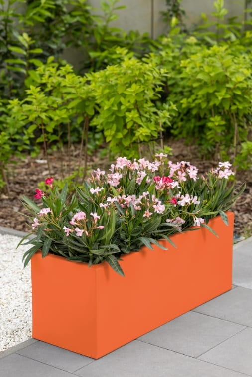 Prostokątna długa donica ogrodowa Long Maxi 100 cm (100x35x38) pomarańczowa | Monumo