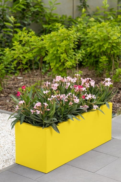Prostokątna długa donica ogrodowa Long Maxi 100 cm (100x35x38) żółta | Monumo