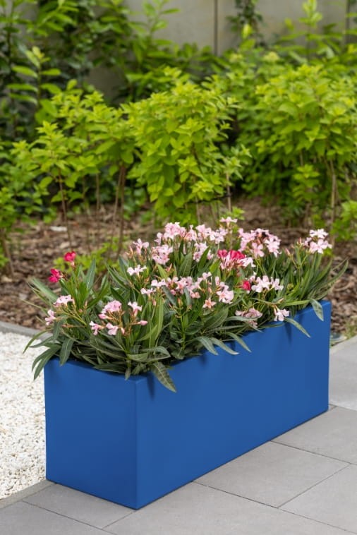Prostokątna długa donica ogrodowa Long Maxi 100 cm (100x35x38) niebieska | Monumo