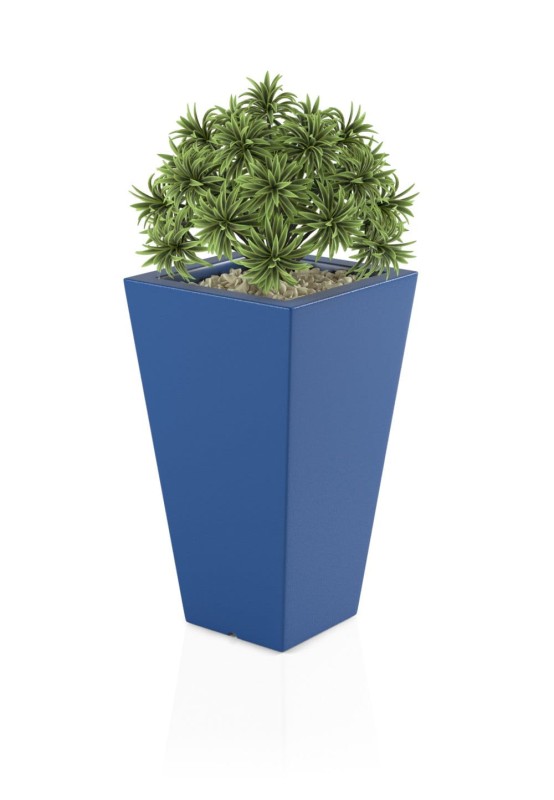 Donica ogrodowa klasyczna 70 cm niebieska | Slim Line S z półką | Monumo