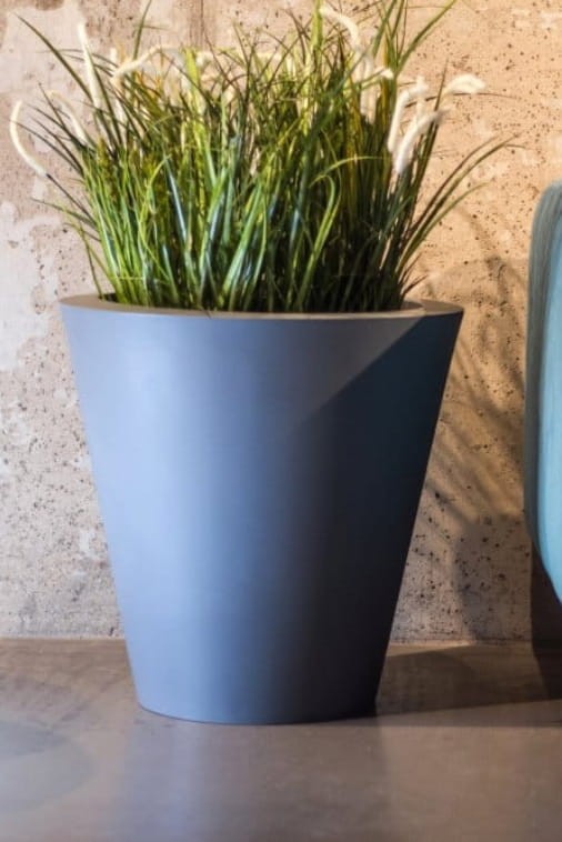 Donica okrągła tarasowa 50 cm antracyt klasyczna | Ovo pełna | Monumo