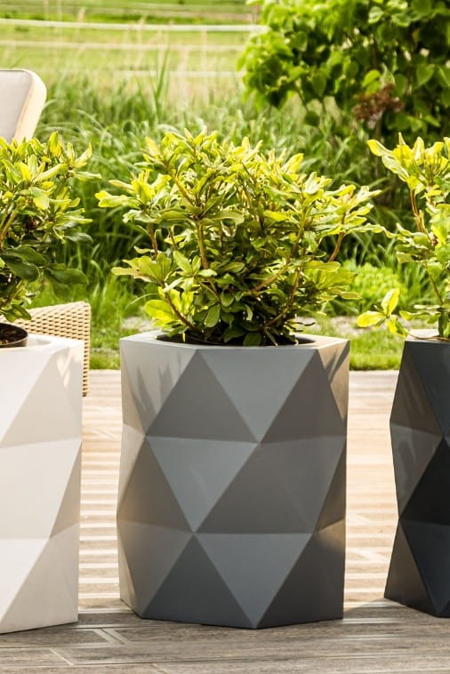 Nowoczesna donica ogrodowa 54 cm szara | Modena pełna | Monumo