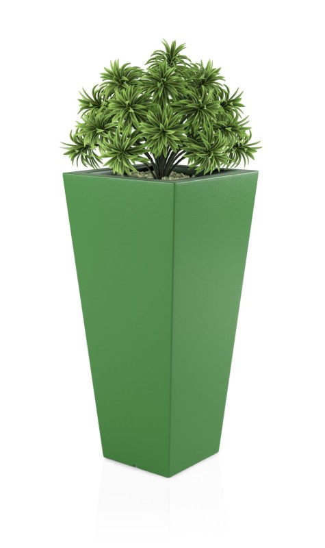 Donica ogrodowa wysoka duża 110 cm limonka | Slim Line M z półką | Monumo