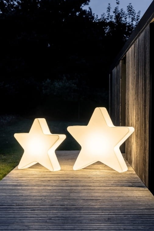 Zestaw Gwiazd podświetlanych LED 90 cm i 110 cm ozdoby świąteczne barwa ciepła