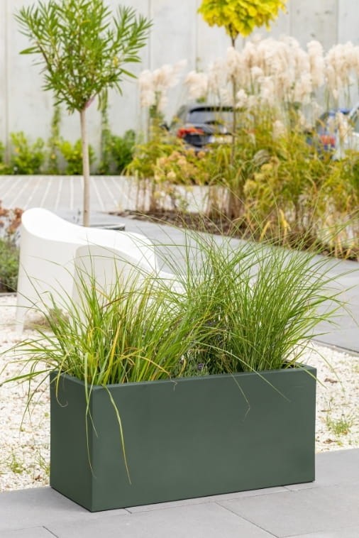 Długa donica prostokątna 85 × 35 × 40 cm butelkowa zieleń | Long Midi | Monumo