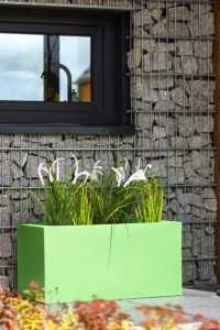 Prostokątna długa donica na taras Lungo pełna 75 cm (75x35x38) limonkowa | Monumo