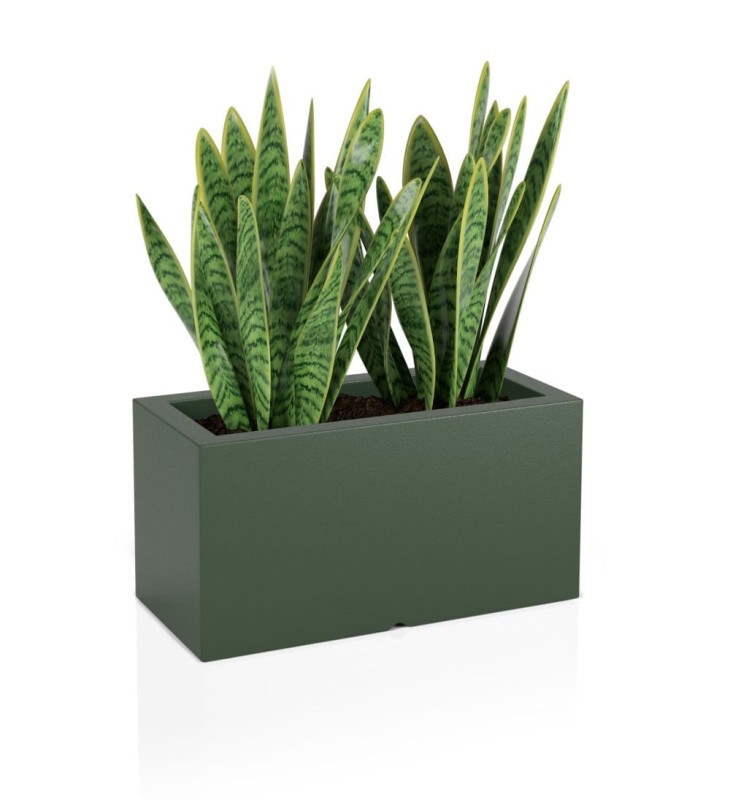 Prostokątna długa donica na taras Lungo pełna 75 cm (75x35x38) butelkowa zieleń | Monumo