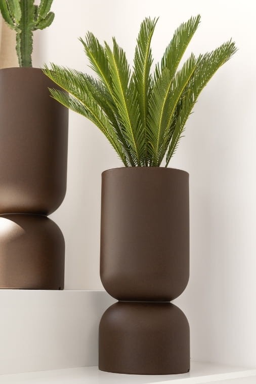 Donica do ogrodu Perfetto 65 cm corten effect kielich z półką Monumo