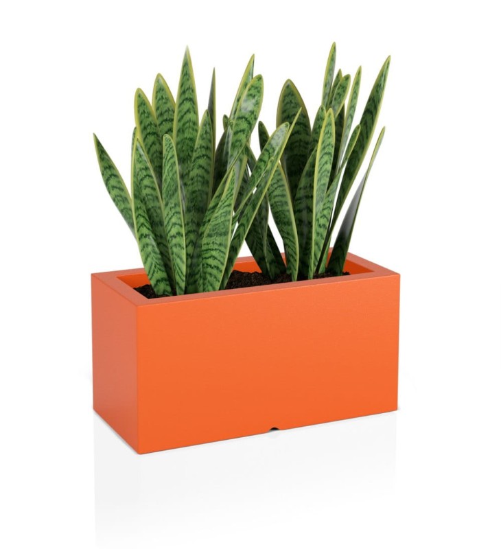 Prostokątna długa donica na taras Lungo pełna 75 cm (75x35x38) pomarańczowa | Monumo