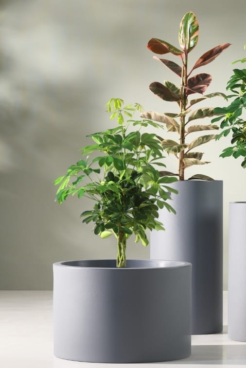 Duża donica ogrodowa okrągła 60 cm szara | Cavo pełna | Monumo