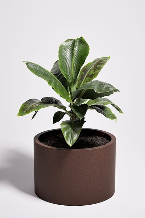 Duża donica ogrodowa okrągła 60 cm efekt corten | Cavo pełna | Monumo