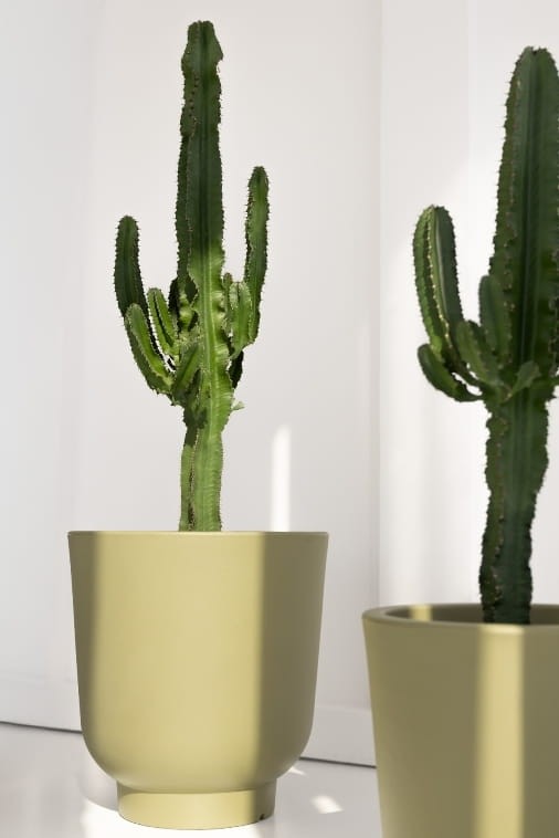 Donica tarasowa okrągła 45 cm oliwkowa | Stevio z półką | Monumo