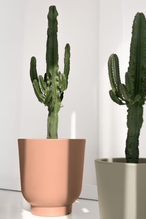 Donica tarasowa okrągła 45 cm brzoskwiniowa | Stevio z półką | Monumo