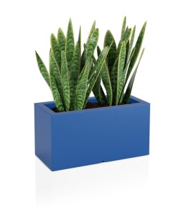 Prostokątna długa donica na taras Lungo pełna 75 cm (75x35x38) niebieska | Monumo