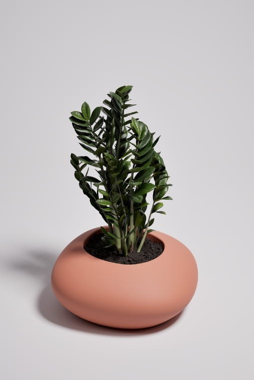 Donica ogrodowa kamień 57 cm brzoskwiniowa | Stoner S z półką | Monumo