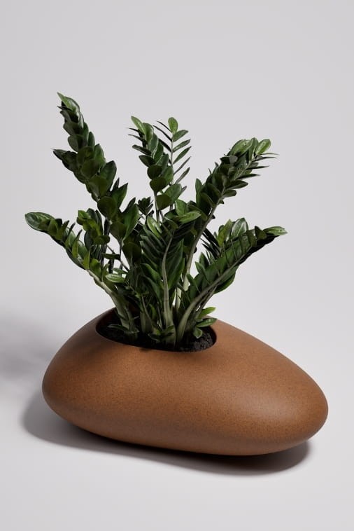 Donica ogrodowa kamień 88 cm efekt rdzy | Stoner M z półką | Monumo