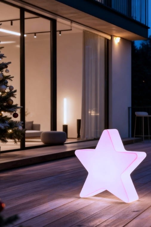 Podświetlana Gwiazda ozdoba świąteczna LED żarówka RGB + pilot 70 cm