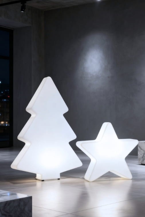 Zestaw Świąteczny LED Monumo Choinka podświetlana H:140 & Gwiazda podświetlana H:70 Barwa neutralna