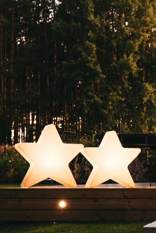 Zestaw Gwiazd podświetlanych LED 80 cm i 110 cm ozdoby świąteczne barwa ciepła