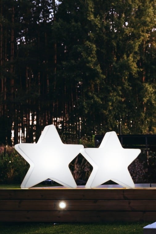 Zestaw Gwiazd podświetlanych LED 80 cm i 110 cm ozdoby świąteczne barwa zimna