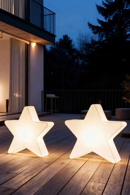 Zestaw Gwiazd LED 60 cm i 90 cm dekoracje świąteczne barwa ciepła