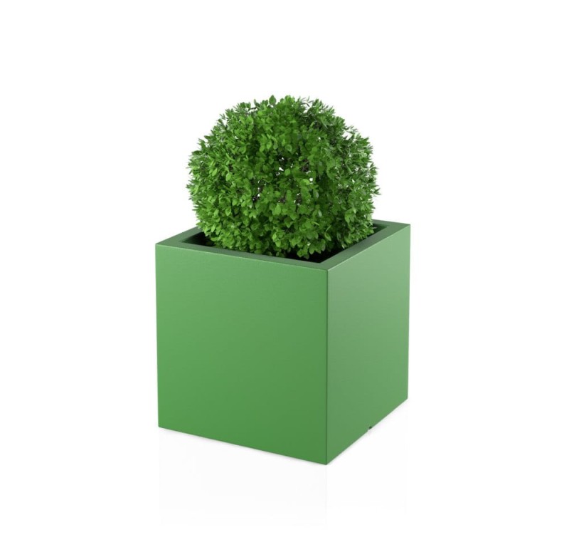 Donica kwadratowa na taras Pixel Pot 50 cm (50x50x50) limonkowa | Monumo