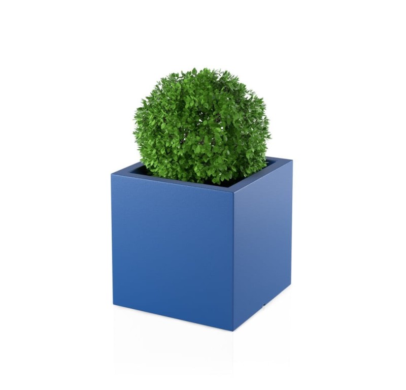 Donica kwadratowa na taras Pixel Pot 50 cm (50x50x50) niebieska | Monumo