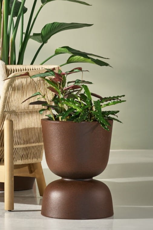 Donica ogrodowa kielich dwustronny 45 cm efekt corten | Reverso z półką | Monumo