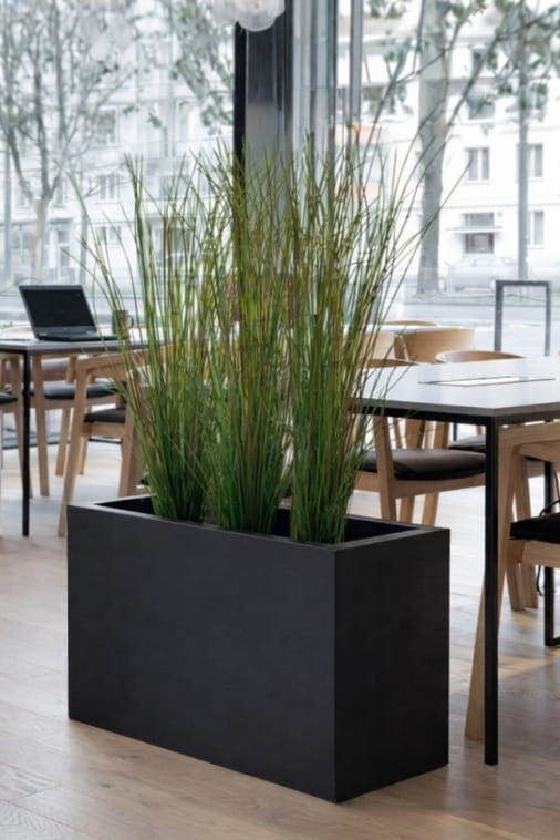 Donica prostokątna długa na taras Lungo Maxi z półką 80 cm (80x35x50) czarna | Monumo