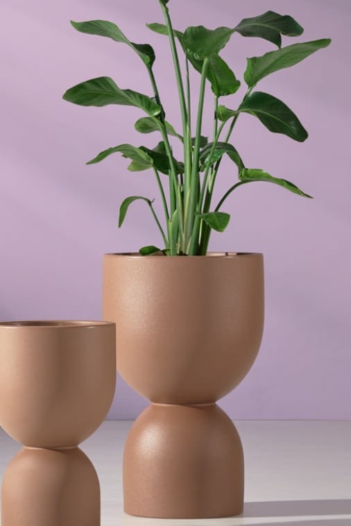 Donica ogrodowa wysoka kielichowa 65 cm mokka| Kielich z półką | Monumo