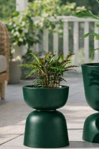 Donica ogrodowa kielich dwustronny 45 cm butelkowa zieleń | Reverso z półką | Monumo