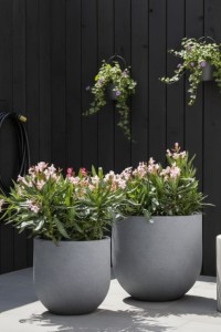 Zestaw donic ogrodowych 40 i 50 cm w efekcie kamienia granit – 2 szt. | Primo | Monumo