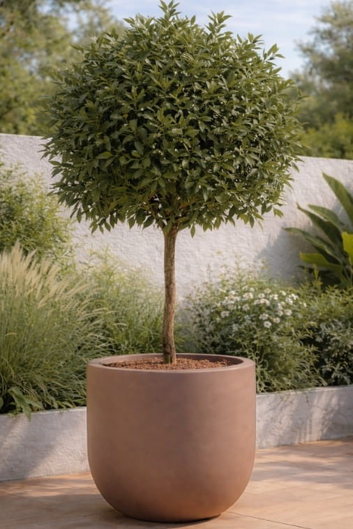 Duża donica okrągła na taras Primo 70 cm mrozoodporna pełna mokka | Monumo