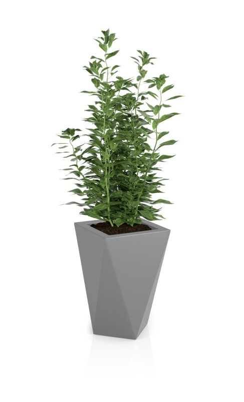 Donica tarasowa nowoczesna 59 cm szara | Vaso z półką | Monumo