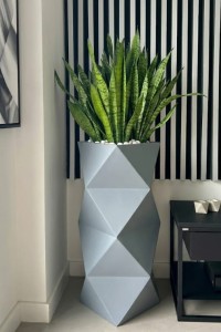 Wysoka donica ogrodowa 78 cm szara | Asti pełna | Monumo