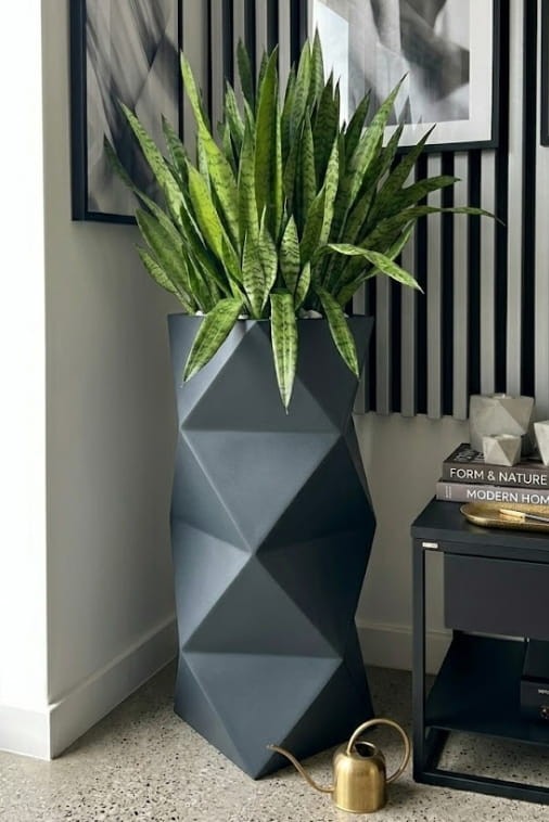 Wysoka donica ogrodowa 78 cm antracytowa | Asti pełna | Monumo