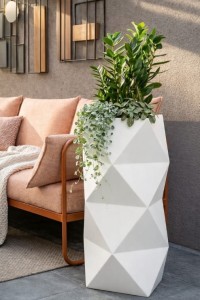 Wysoka donica ogrodowa 78 cm biała | Asti pełna | Monumo 