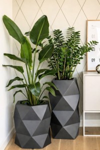 Zestaw 2 donic antracytowych 78 i 54 cm na taras | Asti i Modena z półką | Monumo