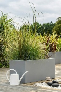 Donica prostokątna długa na taras Long 90 cm (90x40x40) szara | Monumo