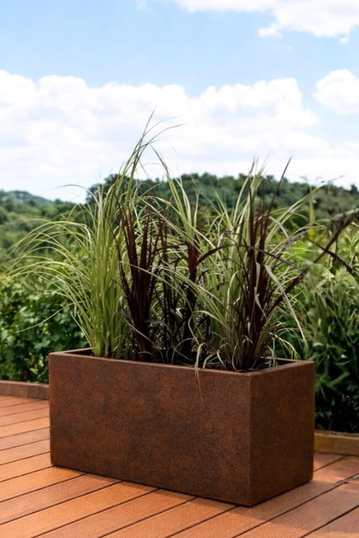 Donica prostokątna długa na taras Long 90 cm (90x40x40) efekt corten | Monumo