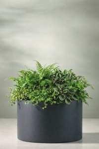 Duża donica ogrodowa okrągła 60 cm antracytowa | Cavo pełna | Monumo