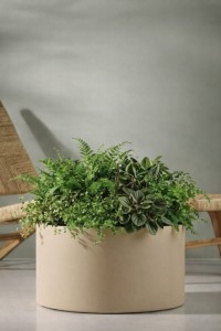 Duża donica ogrodowa okrągła 60 cm beżowa | Cavo pełna | Monumo