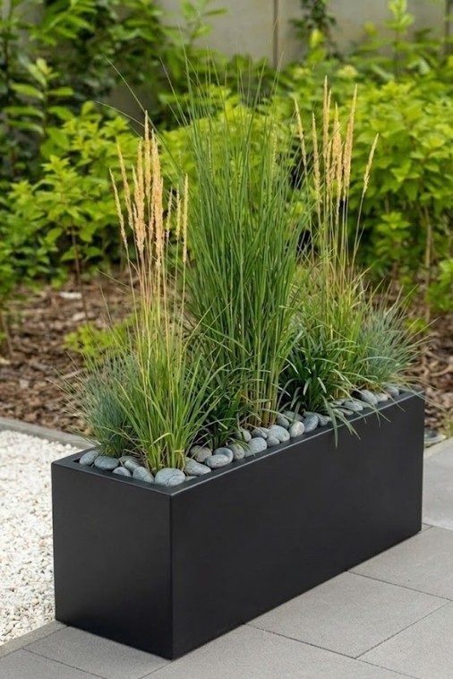 Prostokątna długa donica ogrodowa Long Maxi 100 cm (100x35x38) czarna | Monumo