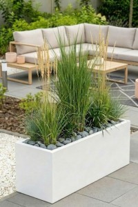 Prostokątna długa donica ogrodowa Long Maxi 100 cm (100x35x38) biała | Monumo