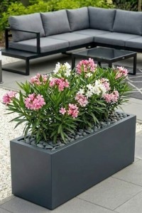 Prostokątna długa donica ogrodowa Long Maxi 100 cm (100x35x38) antracytowa | Monumo