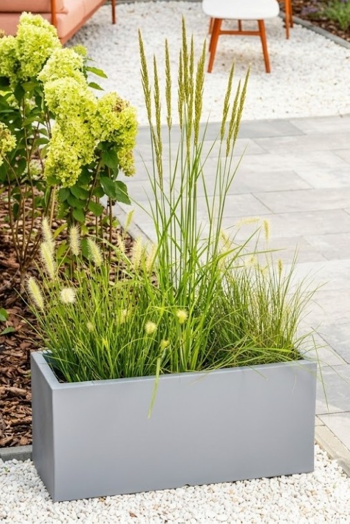 Prostokątna długa wąska donica ogrodowa Long Slim 80 cm (80x30x35) szara | Monumo