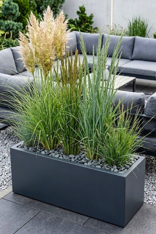 Prostokątna długa wąska donica ogrodowa Long Slim 80 cm (80x30x35) antracytowa | Monumo